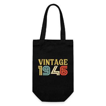 Geburtstagsgeschenk Retro Vintage 1946 Vintage - Geschenkbeutel für Flaschen - Schwarz - Vorne
