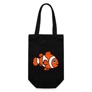 Clownfisch - Geschenkbeutel für Flaschen - Schwarz - Vorne