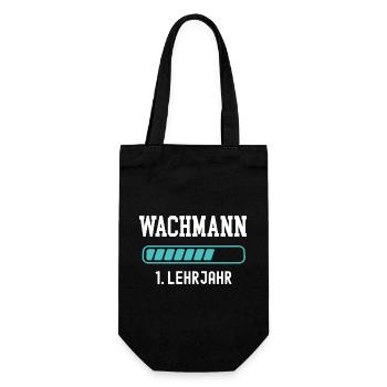 Wachmann Ausbildung 1 Lehrjahr 1. Ausbildungsjahr - Geschenkbeutel für Flaschen - Schwarz - Vorne