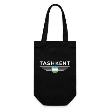 Taschkent T-Shirt – Usbekistans Herz - Geschenkbeutel für Flaschen - Schwarz - Vorne