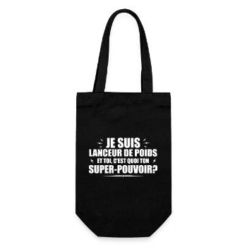 Lanceur de poids. C'est quoi ton super pouvoir ? - Sac à bouteille - noir - Devant