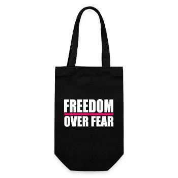 Freedom over fear - Geschenkbeutel für Flaschen - Schwarz - Vorne