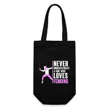 Never Underestimate A Girl Who Loves Fencing - Gift Bag for Bottles - black - Front