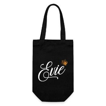 Evie Custom Name für Frauen Kinder Kleinkinder - Evie - Geschenkbeutel für Flaschen - Schwarz - Vorne