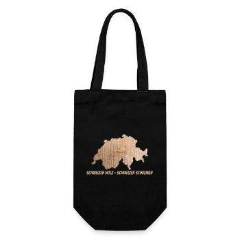 Schweizer Holz – Schweizer Schreiner | Für Handwer - Geschenkbeutel für Flaschen - Schwarz - Vorne