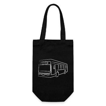 Bus Line Drawing - Gift Bag for Bottles - black - Front