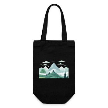 Gebirge - Geschenkbeutel für Flaschen - Schwarz - Vorne