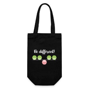 Be different! Sei einfach anders! - Geschenkbeutel für Flaschen - Schwarz - Vorne