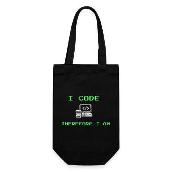 Je code donc je suis - T-shirt développeur amusant - Sac à bouteille - noir - Devant