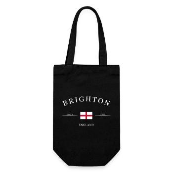 Brighton, England – Holiday Souvenir & Gift - Gift Bag for Bottles - black - Front