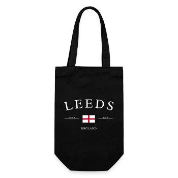 Leeds England – Urlaub Souvenir & Geschenk - Geschenkbeutel für Flaschen - Schwarz - Vorne