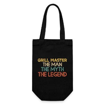 Grill Meister Legende Zitat - Geschenkbeutel für Flaschen - Schwarz - Vorne