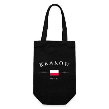 Cracovie, Pologne – Souvenir et cadeau des Fêtes - Sac à bouteille - noir - Devant