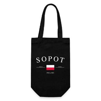Sopot Polen – Urlaub Souvenir & Geschenk - Geschenkbeutel für Flaschen - Schwarz - Vorne