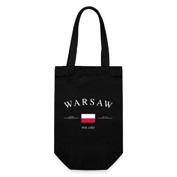 Varsovie, Pologne – Souvenir et cadeau de vacances - Sac à bouteille - noir - Devant