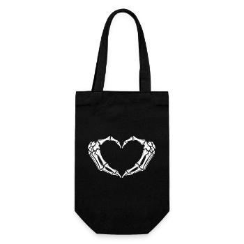 Skeleton Hands Heart — Spooky Halloween Skeleton  - Gift Bag for Bottles - black - Front