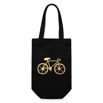 Fahrrad Gold radeln Rad Rennrad Luxus Fan Radtour - Geschenkbeutel für Flaschen - Schwarz - Vorne