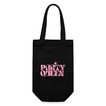 Party Queen Glitter Text - Gift Bag for Bottles - black - Front