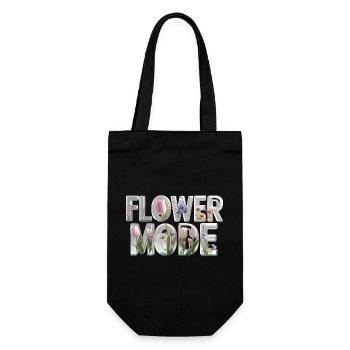 FLOWER MODE – 3D Letters voller Blütenpracht - Geschenkbeutel für Flaschen - Schwarz - Vorne