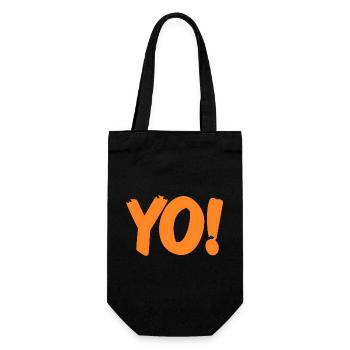Yo Funny Retro Slang Expression Humor Phrase - Gift Bag for Bottles - black - Front