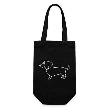 Teckel chien T-shirt Chien Chemise Cadeau - Sac à bouteille - noir - Devant