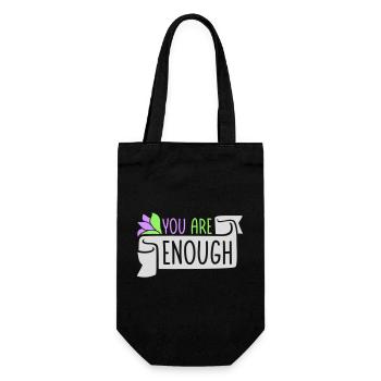 You Are Enough Self Love Motivational Quote - Gift Bag for Bottles - black - Front