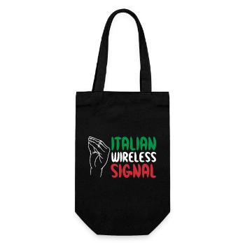 Italian Wireless Signal Italy Italian Wi-Fi - Gift Bag for Bottles - black - Front