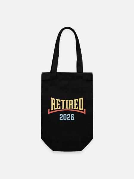 Retired 2026 (Retiree / Concave / 3C) - Gift Bag for Bottles - black
