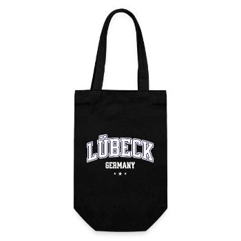 Lübeck Germany College Design Vintage City Motif - Gift Bag for Bottles - black - Front