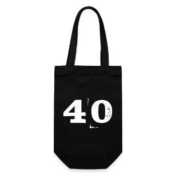 Grunge Forty Number Texture 40 - Gift Bag for Bottles - black - Front