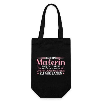 Handwerkerin Chefin oder Meisterin - Malerin - Geschenkbeutel für Flaschen - Schwarz - Vorne