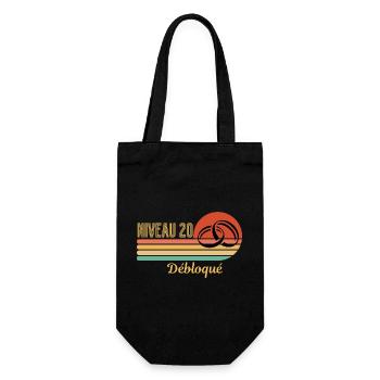 Level 20 Unlocked Retro Graphic Design - Gift Bag for Bottles - black - Front