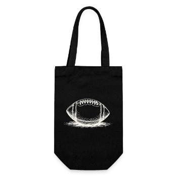 Vintage American Football Ball Sportler - Geschenkbeutel für Flaschen - Schwarz - Vorne