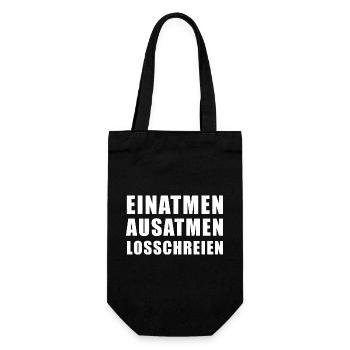 Einatmen Ausatmen Losschreien - Geschenkbeutel für Flaschen - Schwarz - Vorne