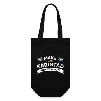 Karlstad Stor, again – flag and crown - Gift Bag for Bottles - black - Front