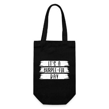 Gym Junkies It´s A Burpee-Ful Day Calisthenics - Geschenkbeutel für Flaschen - Schwarz - Vorne