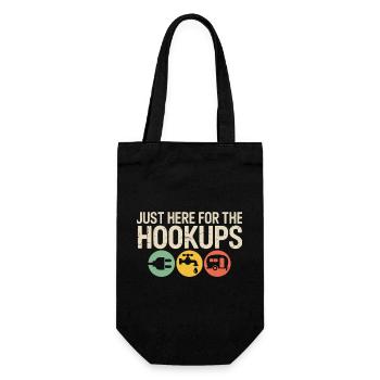Hookups Trio: RV Camping Icons - Gift Bag for Bottles - black - Front