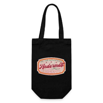 Andermatt Switzerland Ski Vintage Label - Gift Bag for Bottles - black - Front