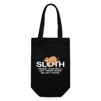 Sloth Hiking Team Funny Outdoor Adventure - Gift Bag for Bottles - black - Front