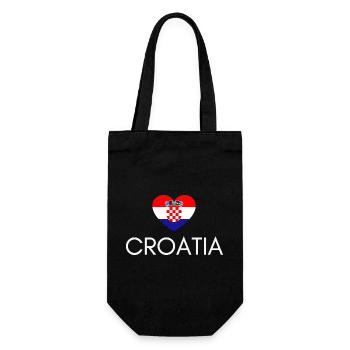 Cœur avec drapeau croate, j’aime la Croatie - Sac à bouteille - noir - Devant
