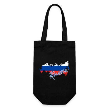 Carte avec le drapeau de la Russie, j’adore la Russie - Sac à bouteille - noir - Devant