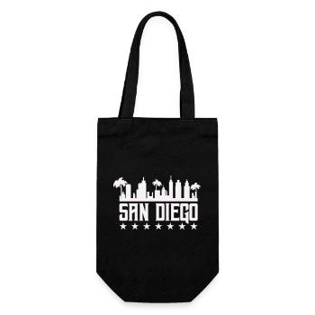 San Diego Skyline Palm Vista - Geschenkbeutel für Flaschen - Schwarz - Vorne