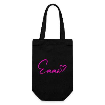 Emma Signatur Neon Pink - Geschenkbeutel für Flaschen - Schwarz - Vorne