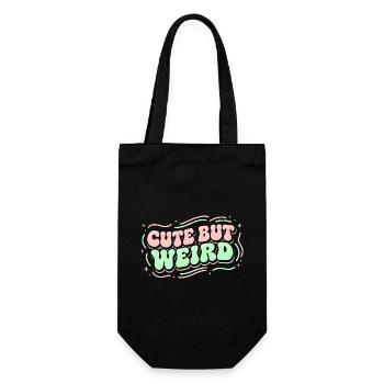 Cute but Weird - Retro 70s Aesthetic Design - Geschenkbeutel für Flaschen - Schwarz - Vorne