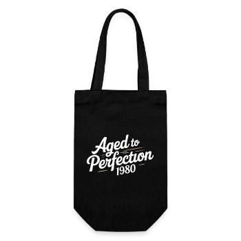 1980 Design for the 46 – For 46 years - Gift Bag for Bottles - black - Front