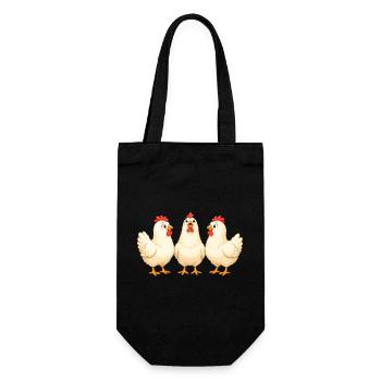 Poulets - Sac à bouteille - noir - Devant