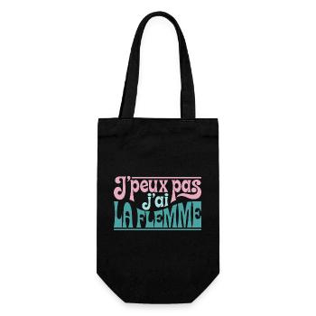 J'peux pas j'ai la flemme - Sac à bouteille - noir - Devant