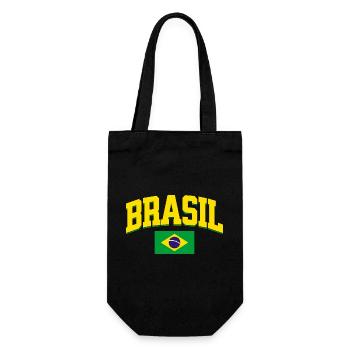 Brazil Football Lover Retro Sports Design - Gift Bag for Bottles - black - Front