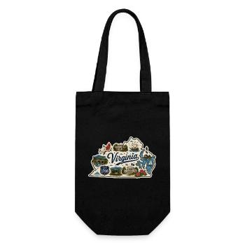Virginia Old Dominion State Vintage-Aufkleber - Geschenkbeutel für Flaschen - Schwarz - Vorne