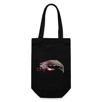 Avec cachalot calmars - cachalot - Cachalot - Sac à bouteille - noir - Devant